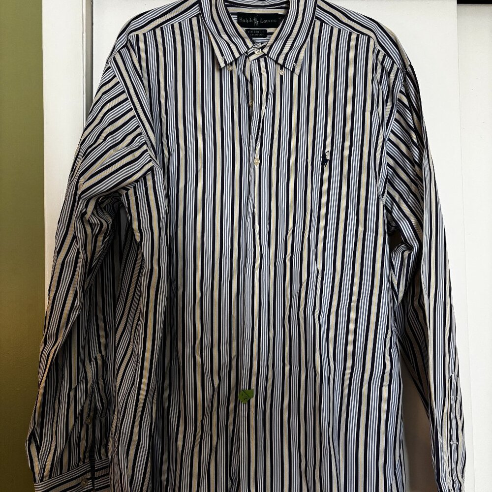 Ralph Lauren Striped Button Down Shirt XL EUC